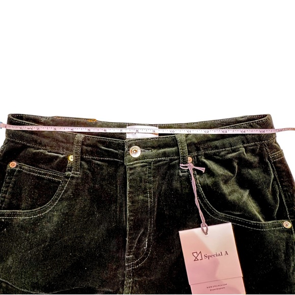 Special A - green corduroy wide leg jeans - size 7 - NWT - Picture 10 of 16